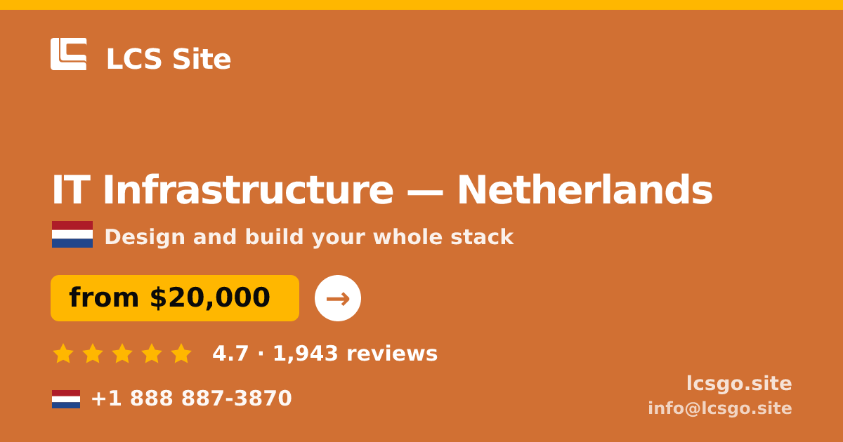 IT Infrastructure in Netherlands — from $20,000, rated 4.7/5 by 1943 clients. LCS Site.