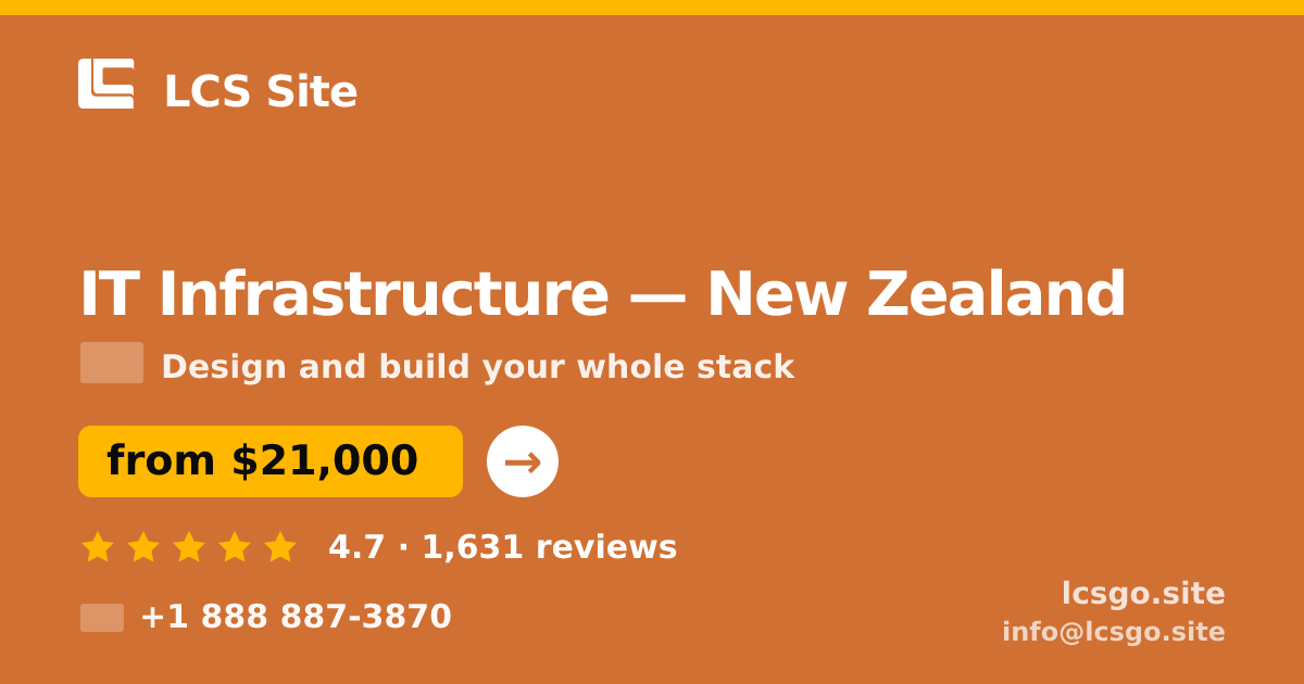 IT Infrastructure in Auckland — from $24,000, rated 4.9/5 by 3498 clients. LCS Site.