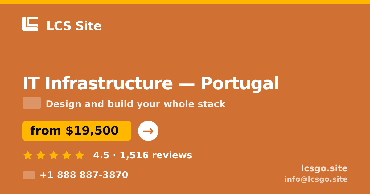 IT Infrastructure in Portugal — from $19,500, rated 4.5/5 by 1516 clients. LCS Site.