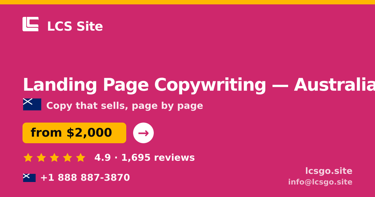 Landing Page Copywriting in Melbourne — from $2,300, rated 4.8/5 by 1990 clients. LCS Site.