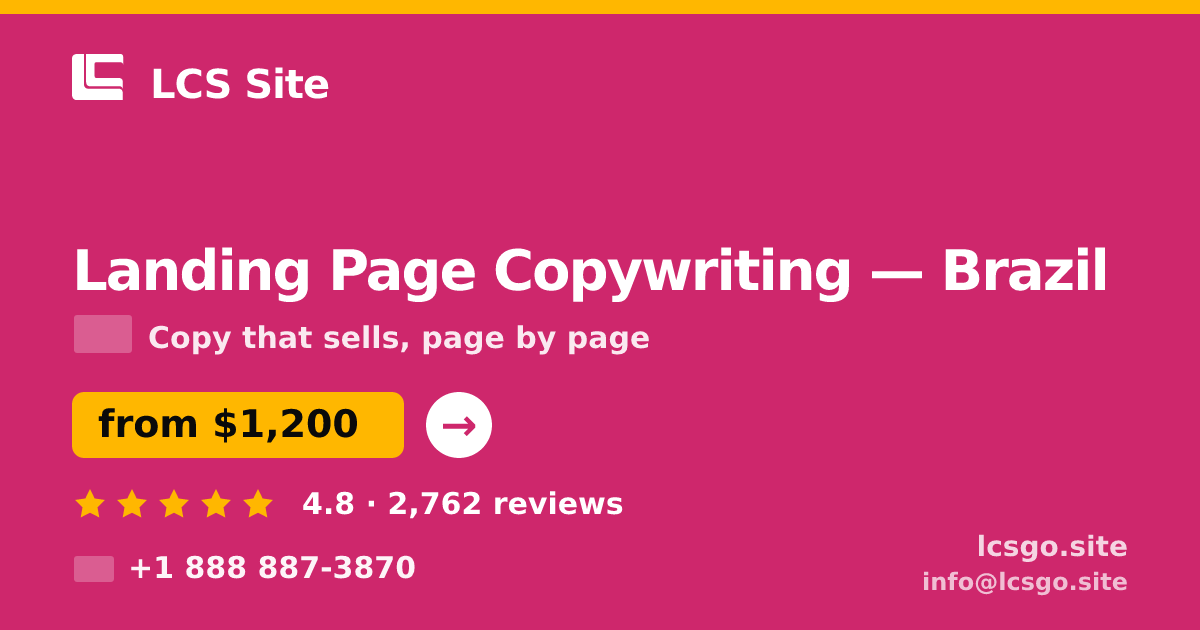 Landing Page Copywriting in Brazil — from $1,200, rated 4.8/5 by 2762 clients. LCS Site.