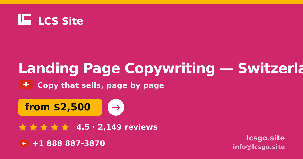 Landing Page Copywriting in Zürich — from $2,600, rated 4.8/5 by 1387 clients. LCS Site.