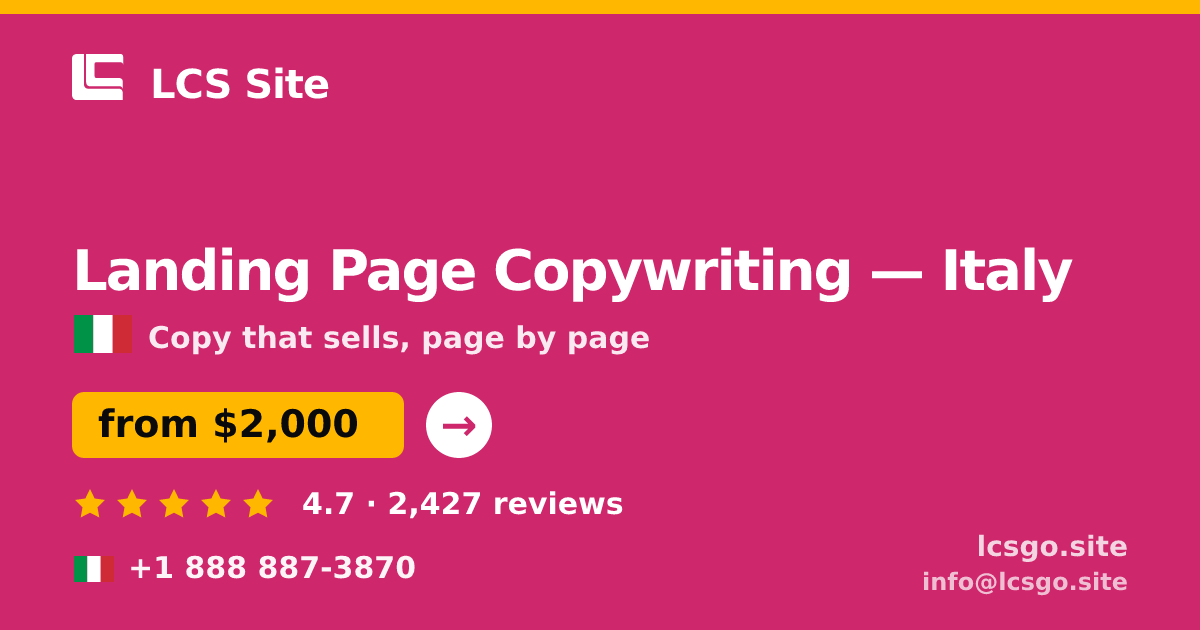 Landing Page Copywriting in Naples — from $1,500, rated 4.7/5 by 1015 clients. LCS Site.