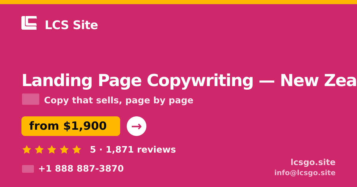 Landing Page Copywriting in Christchurch — from $1,600, rated 4.8/5 by 1670 clients. LCS Site.