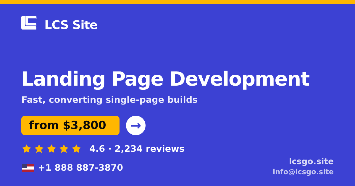 Landing Page Development in the USA — from $3,800, rated 4.6/5 by 2234 clients. LCS Site.