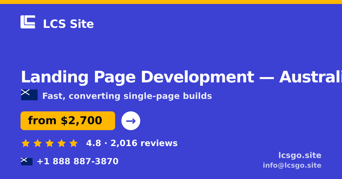 Landing Page Development in Brisbane — from $3,200, rated 4.9/5 by 1012 clients. LCS Site.