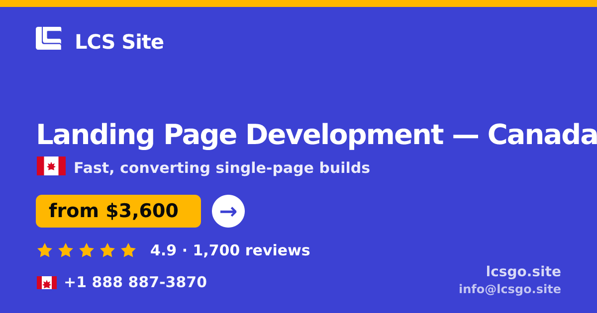 Landing Page Development in Calgary — from $2,400, rated 4.6/5 by 1720 clients. LCS Site.