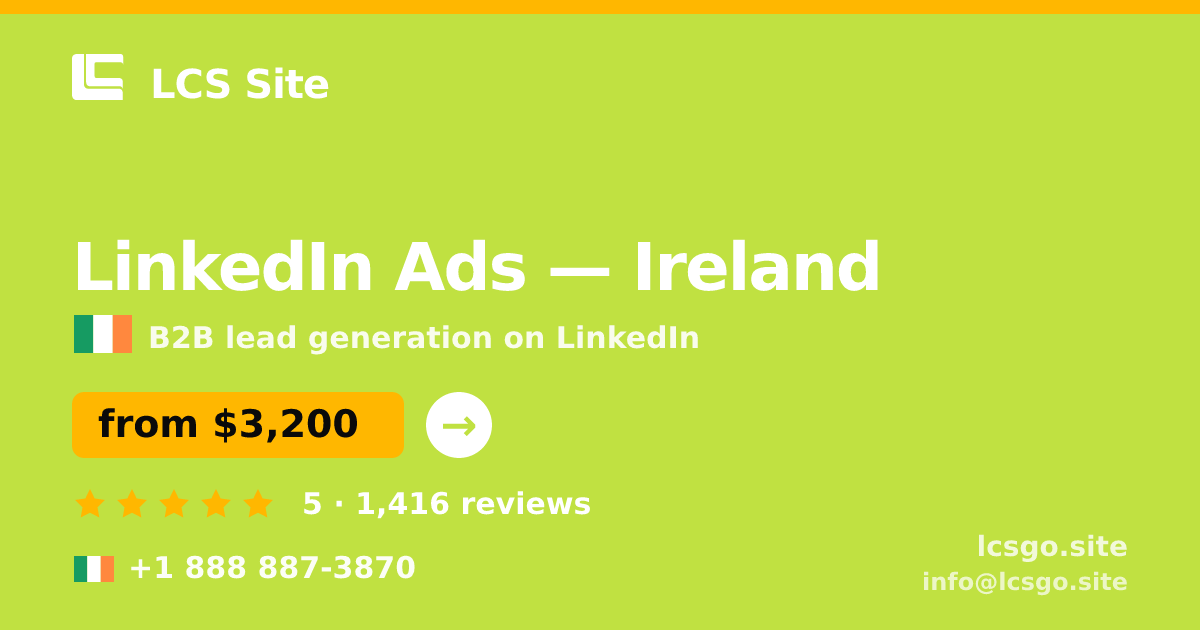 LinkedIn Ads in Cork — from $2,800/mo, rated 4.9/5 by 1794 clients. LCS Site.