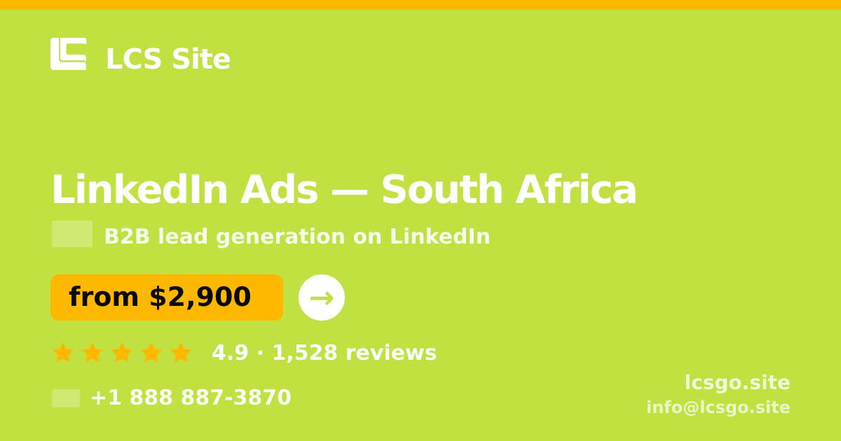 LinkedIn Ads in Cape Town — from $1,900/mo, rated 4.7/5 by 1230 clients. LCS Site.