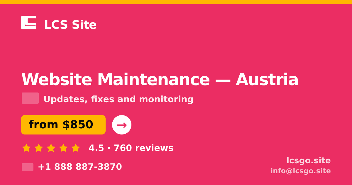 Website Maintenance in Linz — from $850/mo, rated 4.7/5 by 1370 clients. LCS Site.