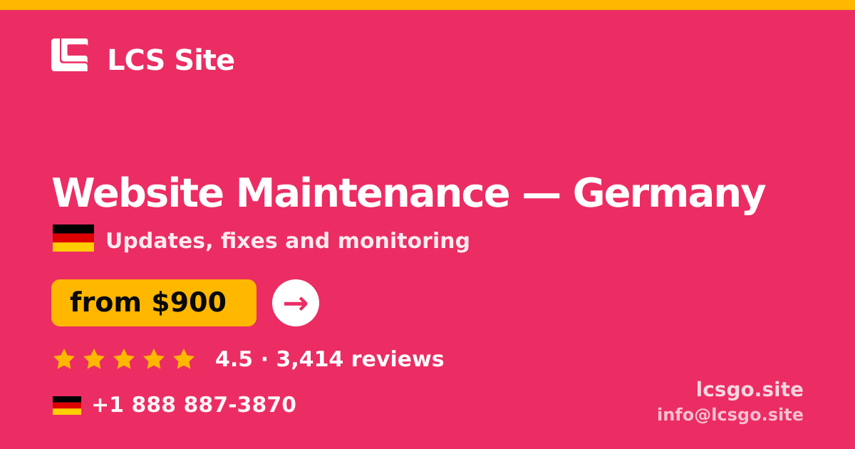 Website Maintenance in Hamburg — from $1,100/mo, rated 4.5/5 by 1067 clients. LCS Site.