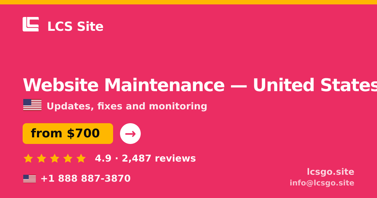 Website Maintenance in Dallas — from $800/mo, rated 5/5 by 2331 clients. LCS Site.