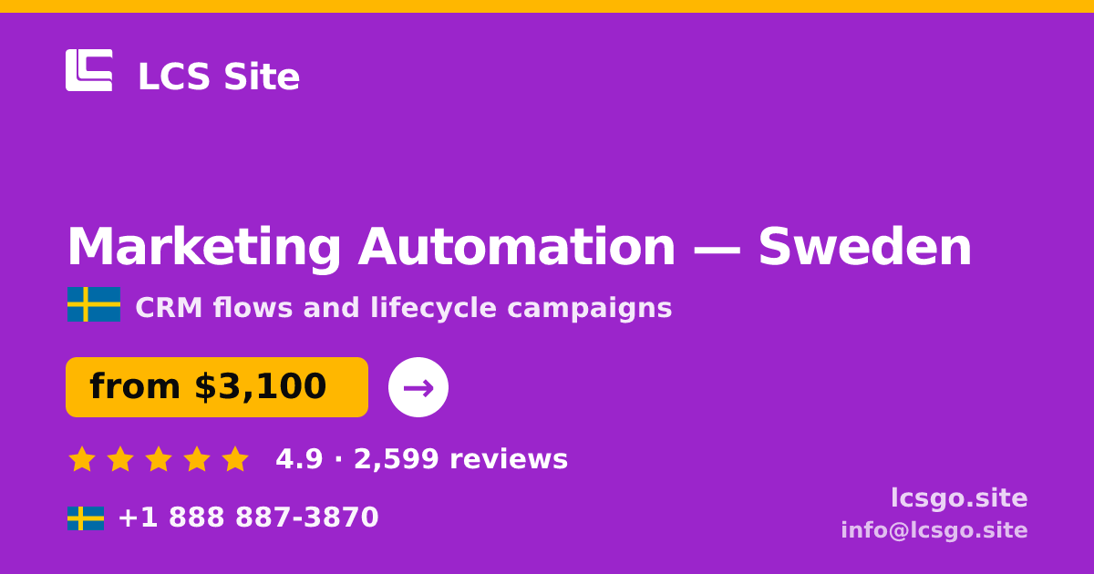 Marketing Automation in Stockholm — from $3,800/mo, rated 4.7/5 by 1123 clients. LCS Site.