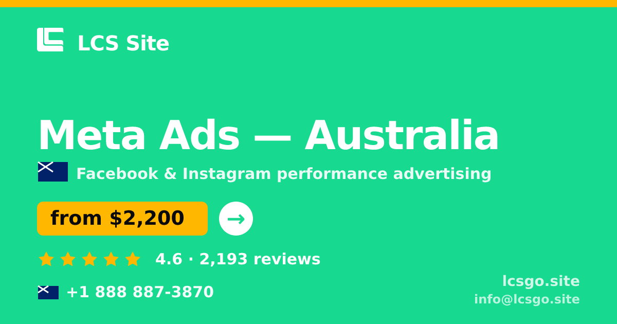 Meta Ads in Sydney — from $2,600/mo, rated 4.7/5 by 974 clients. LCS Site.