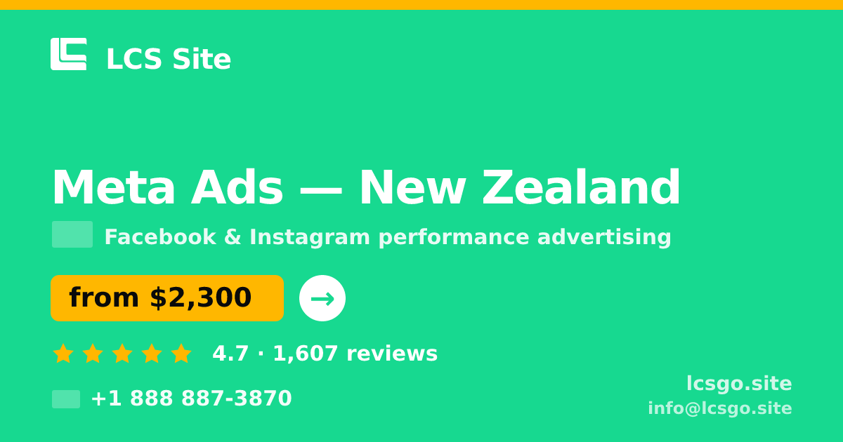 Meta Ads in Christchurch — from $2,300/mo, rated 4.8/5 by 2919 clients. LCS Site.