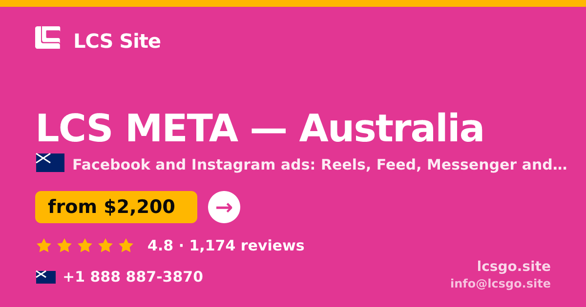 LCS META in Australia — from $2,200/mo, rated 4.8/5 by 1174 clients. LCS Site.