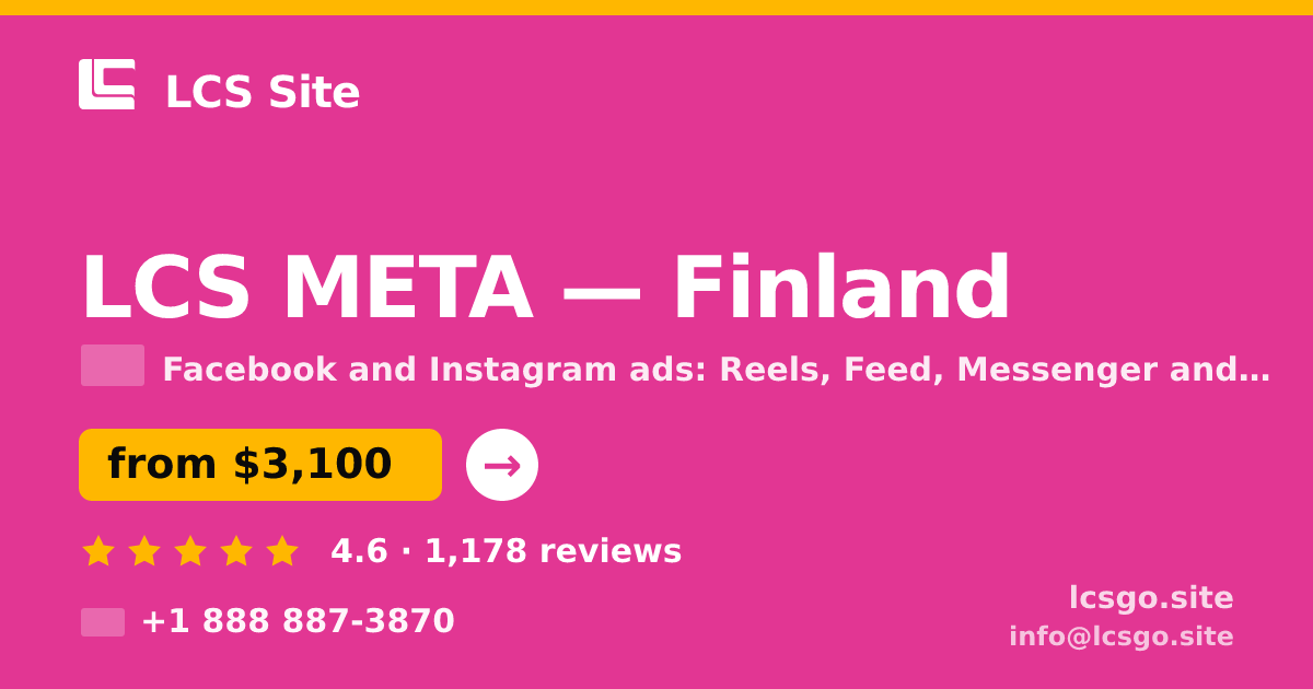 LCS META in Finland — from $3,100/mo, rated 4.6/5 by 1178 clients. LCS Site.