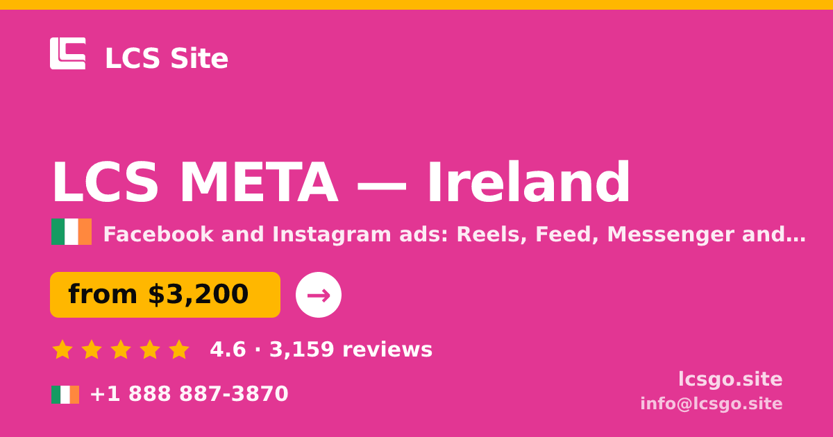 LCS META in Cork — from $3,400/mo, rated 4.9/5 by 2578 clients. LCS Site.