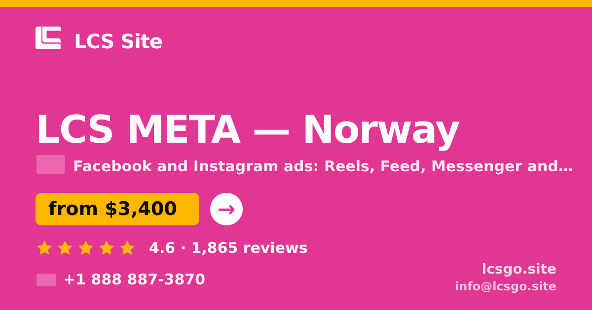 LCS META in Norway — from $3,400/mo, rated 4.6/5 by 1865 clients. LCS Site.