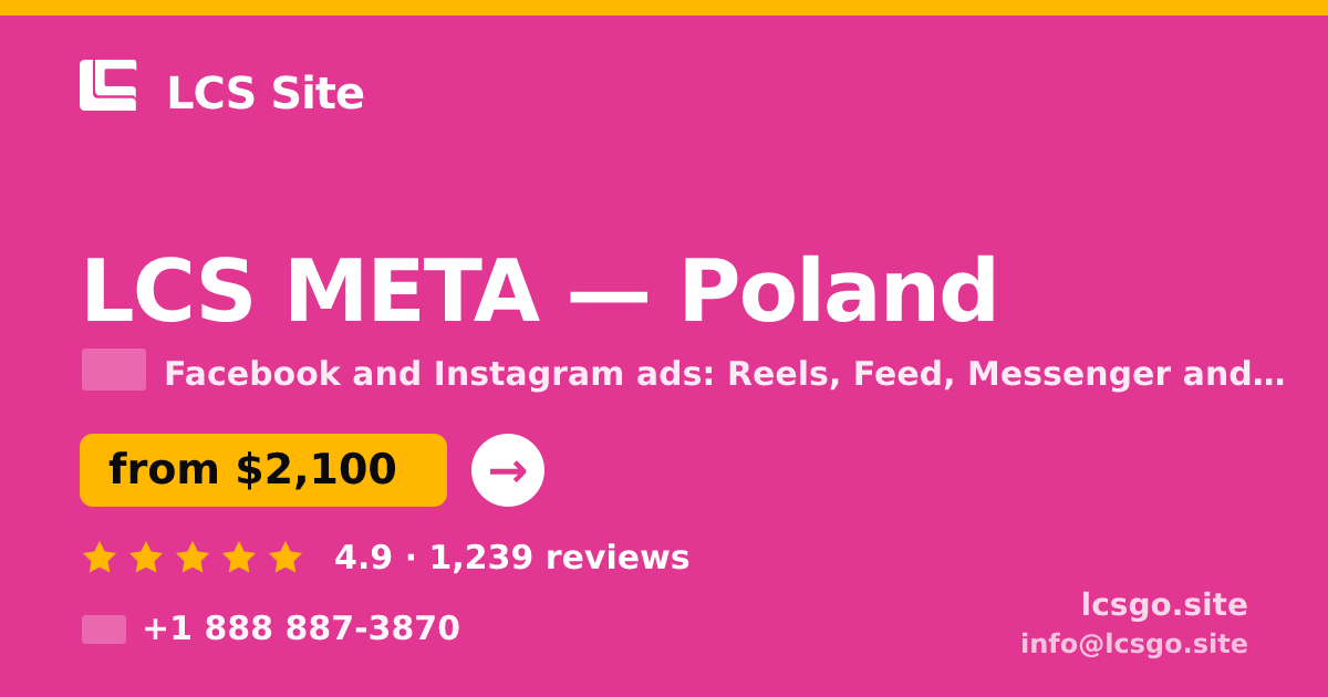 LCS META in Poland — from $2,100/mo, rated 4.9/5 by 1239 clients. LCS Site.