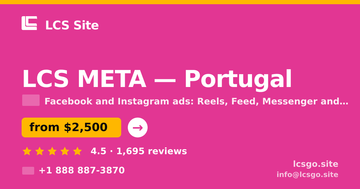 LCS META in Braga — from $1,500/mo, rated 4.8/5 by 3100 clients. LCS Site.