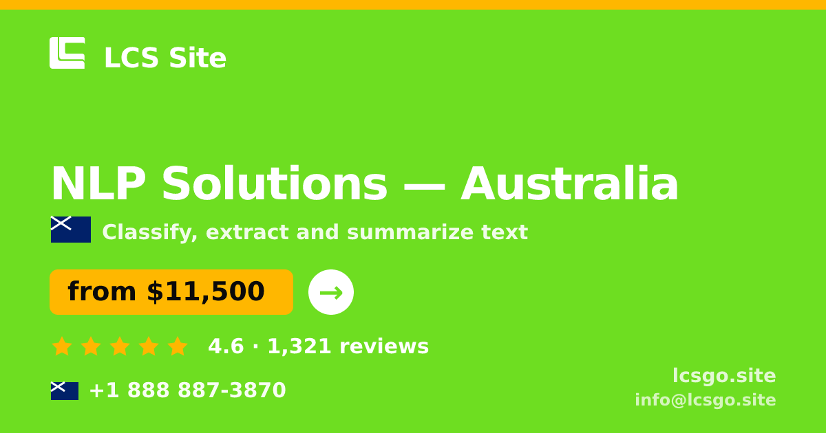 NLP Solutions in Australia — from $11,500, rated 4.6/5 by 1321 clients. LCS Site.