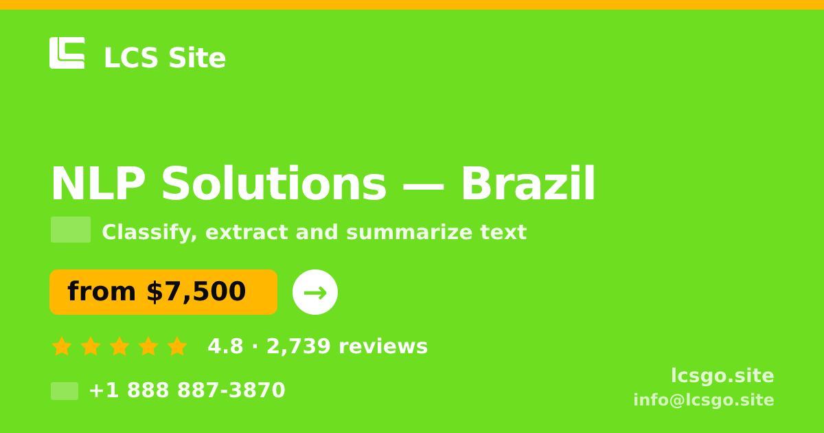 NLP Solutions in Brazil — from $7,500, rated 4.8/5 by 2739 clients. LCS Site.
