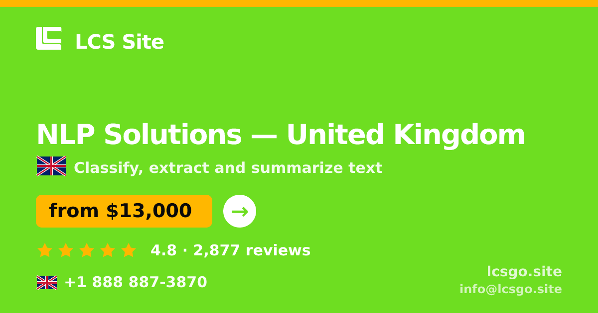 NLP Solutions in Glasgow — from $14,000, rated 4.7/5 by 1199 clients. LCS Site.
