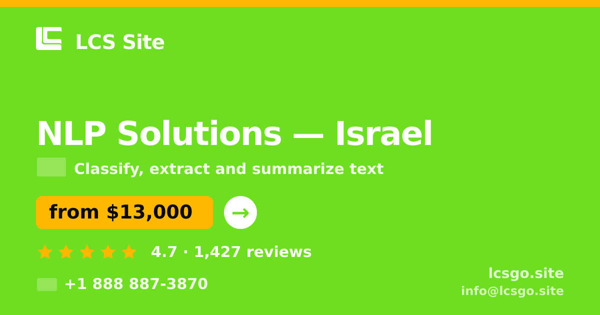NLP Solutions in Jerusalem — from $17,500, rated 4.5/5 by 1835 clients. LCS Site.