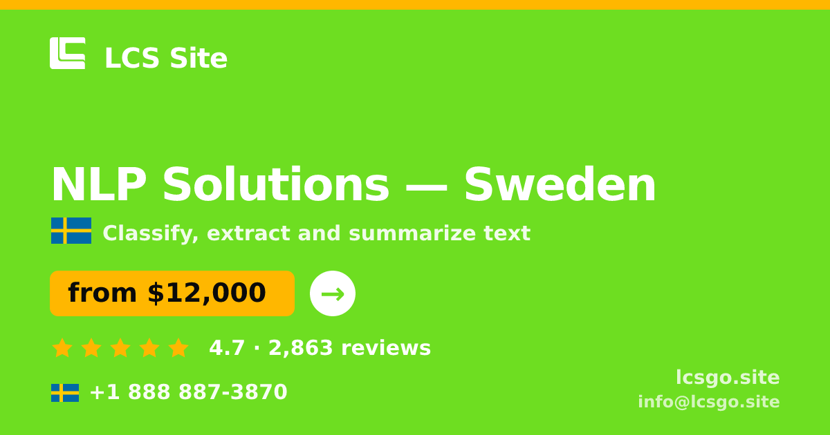 NLP Solutions in Stockholm — from $18,000, rated 4.6/5 by 2486 clients. LCS Site.