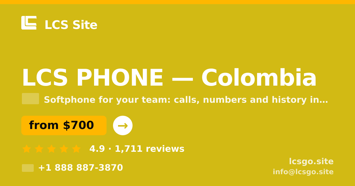 LCS PHONE in Colombia — from $700/mo, rated 4.9/5 by 1711 clients. LCS Site.