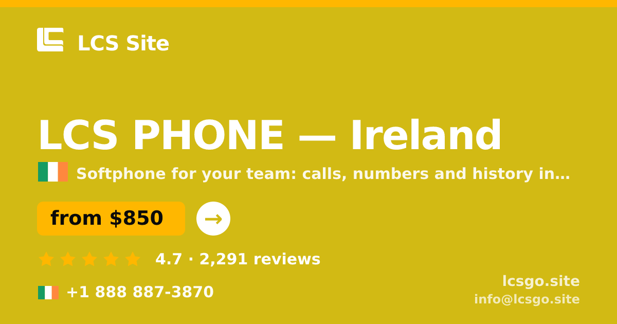 LCS PHONE in Cork — from $850/mo, rated 4.8/5 by 516 clients. LCS Site.