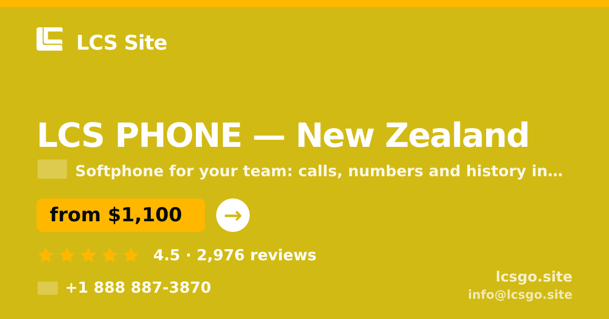 LCS PHONE in New Zealand — from $1,100/mo, rated 4.5/5 by 2976 clients. LCS Site.