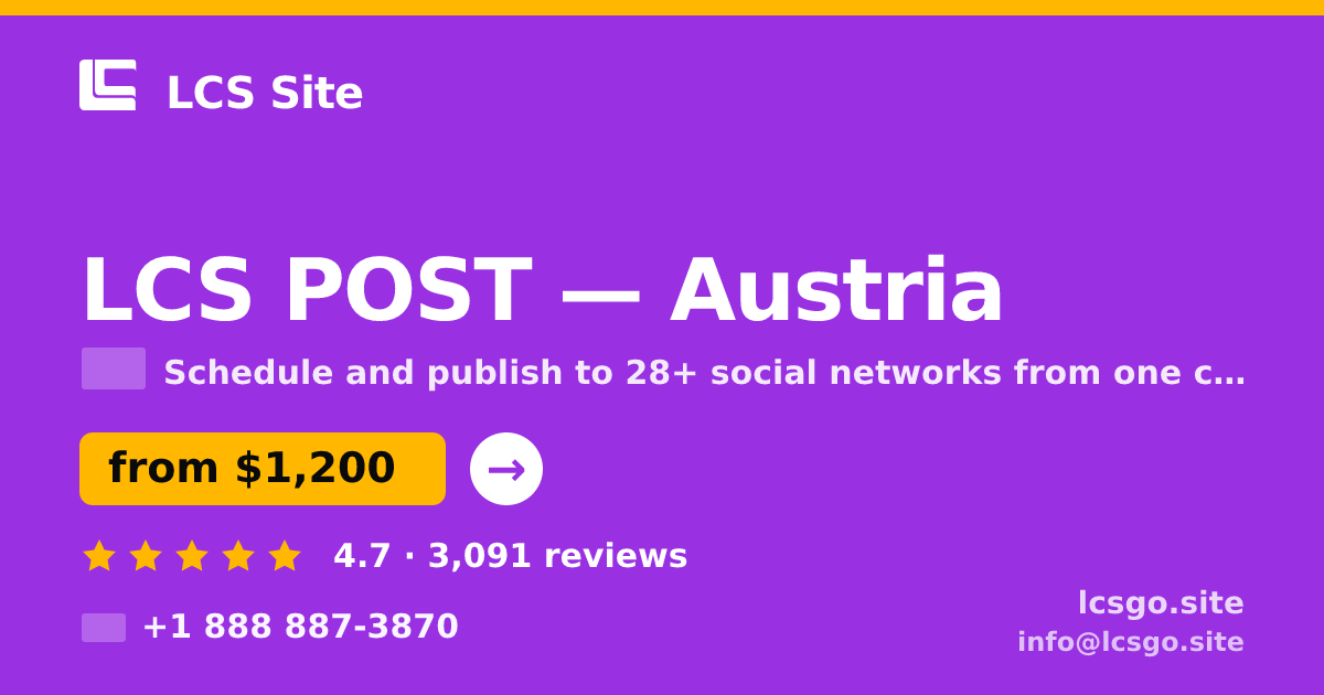 LCS POST in Graz — from $1,100/mo, rated 4.6/5 by 389 clients. LCS Site.