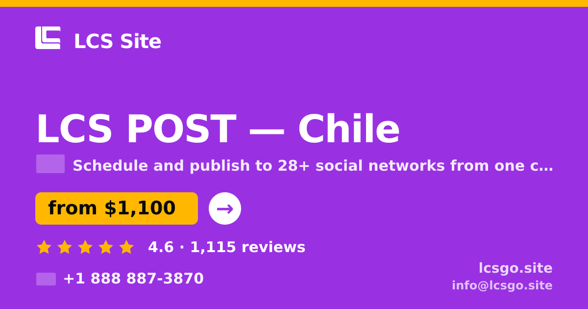 LCS POST in Chile — from $1,100/mo, rated 4.6/5 by 1115 clients. LCS Site.