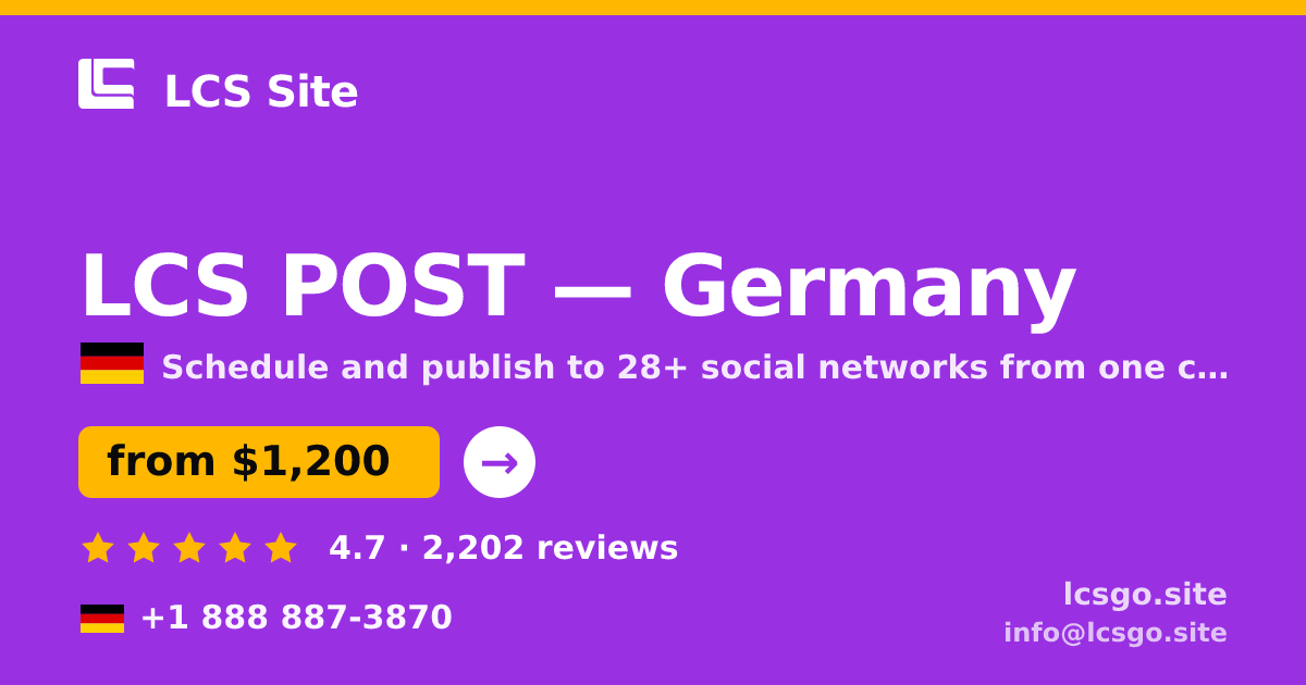 LCS POST in Germany — from $1,200/mo, rated 4.7/5 by 2202 clients. LCS Site.