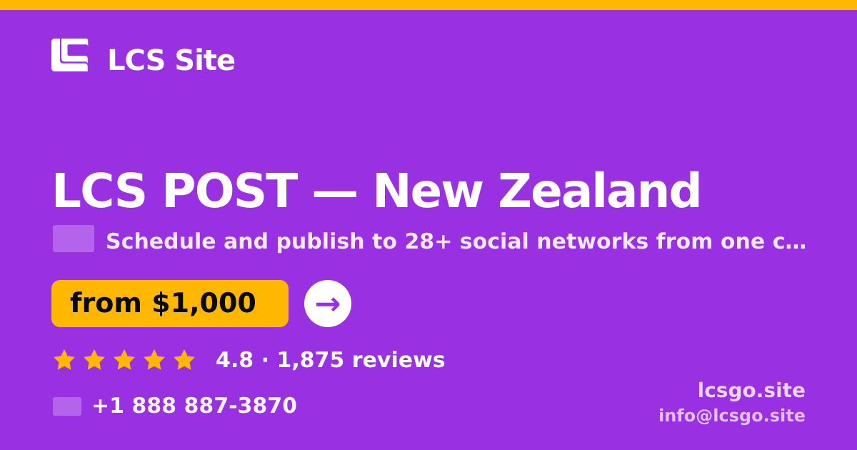 LCS POST in Auckland — from $1,100/mo, rated 4.9/5 by 648 clients. LCS Site.