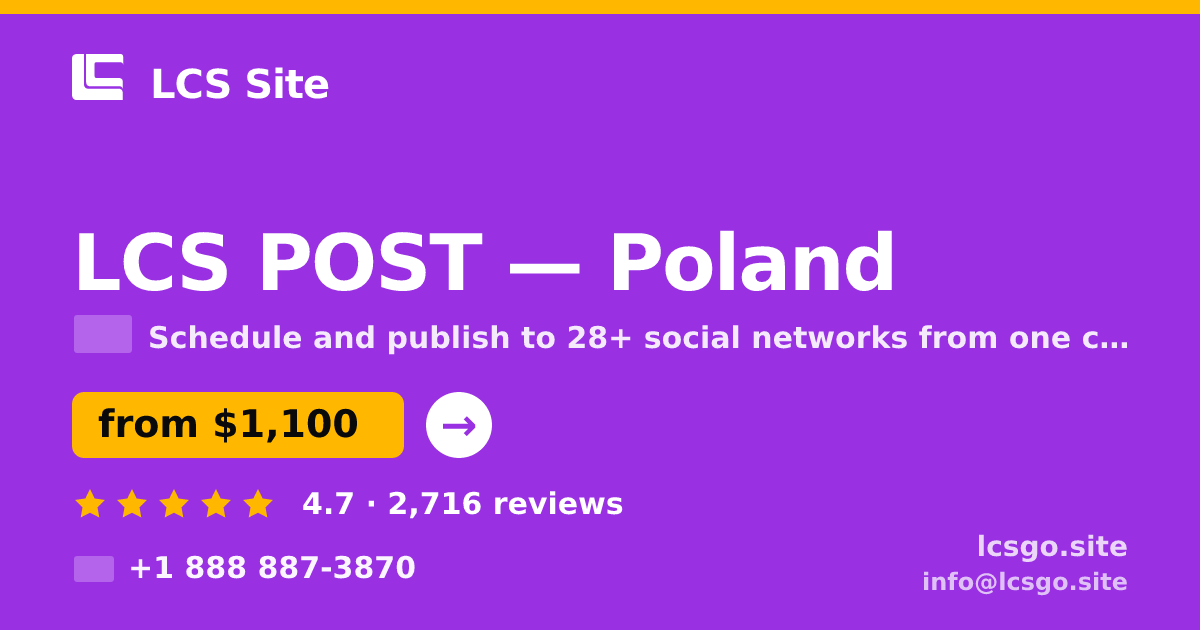 LCS POST in Poland — from $1,100/mo, rated 4.7/5 by 2716 clients. LCS Site.