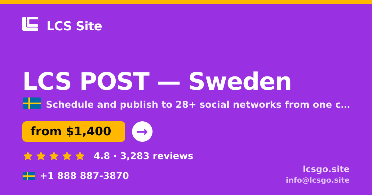 LCS POST in Gothenburg — from $1,700/mo, rated 4.9/5 by 2651 clients. LCS Site.