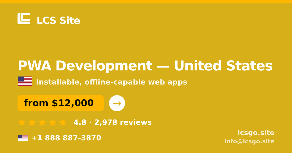 PWA Development in San Francisco — from $17,000, rated 4.8/5 by 3138 clients. LCS Site.