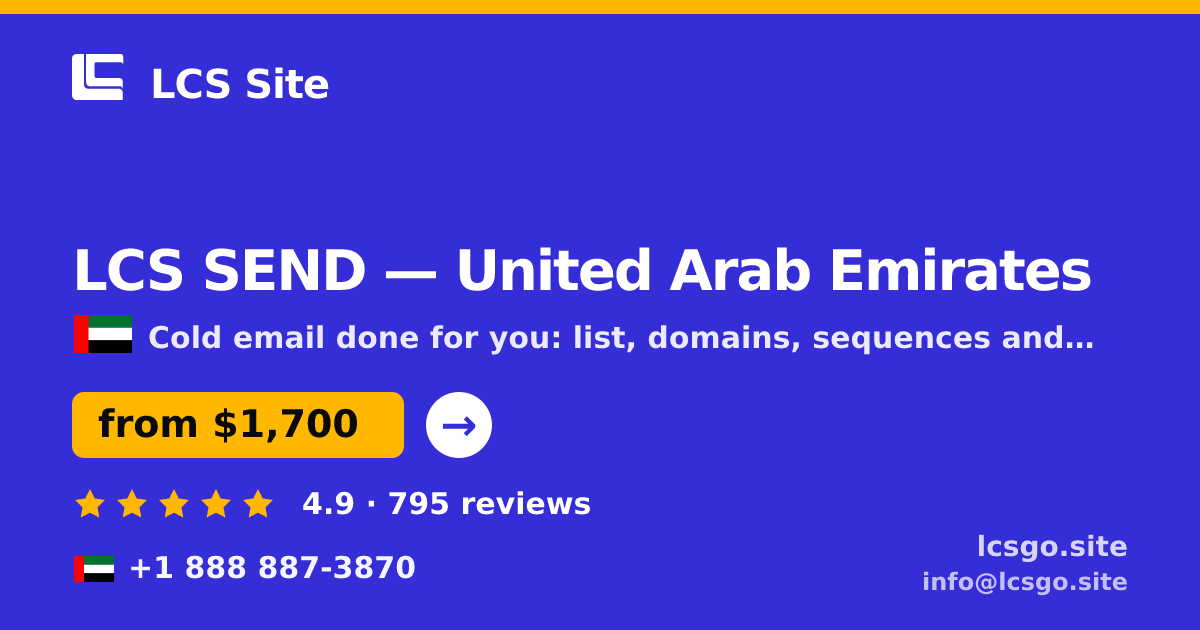 LCS SEND in United Arab Emirates — from $1,700/mo, rated 4.9/5 by 795 clients. LCS Site.