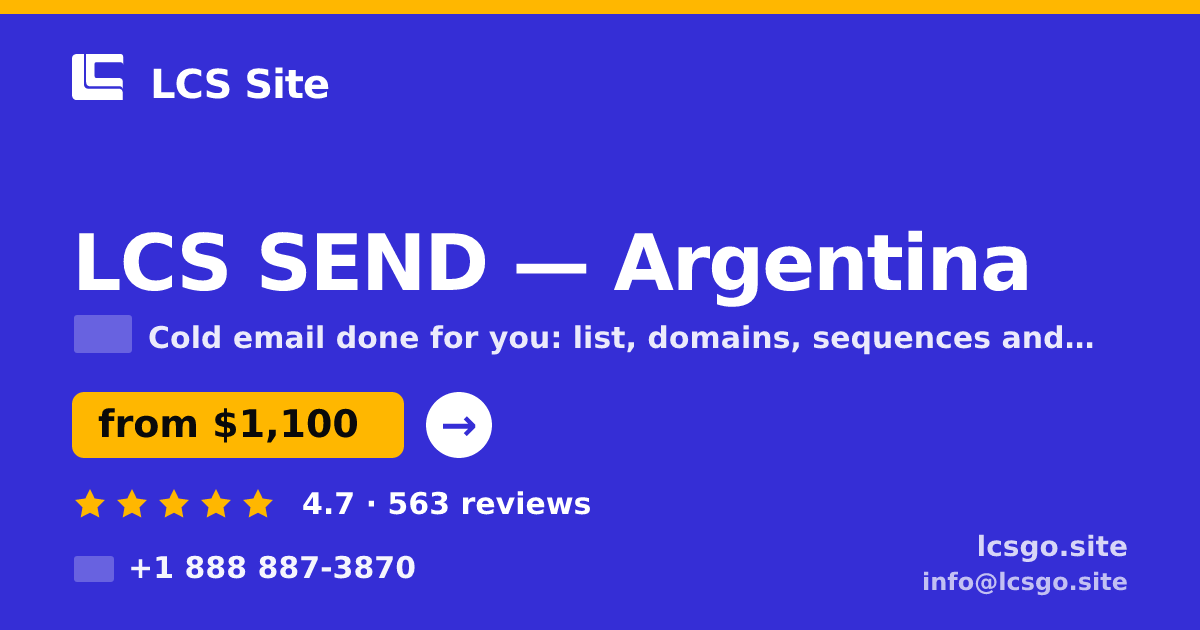 LCS SEND in Argentina — from $1,100/mo, rated 4.7/5 by 563 clients. LCS Site.