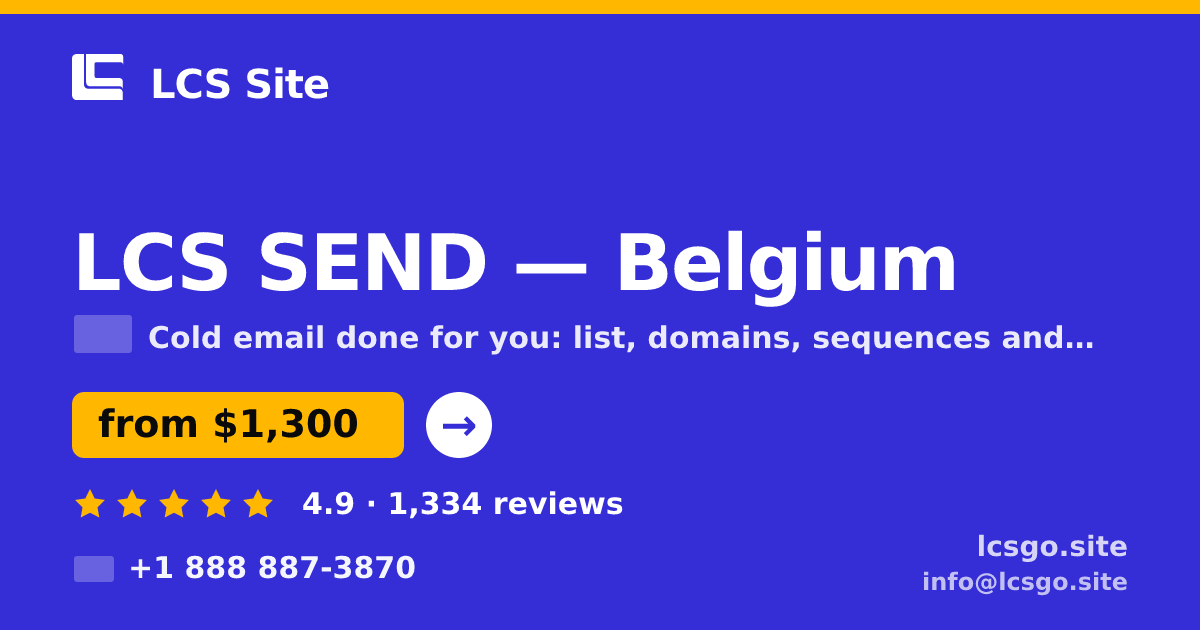 LCS SEND in Belgium — from $1,300/mo, rated 4.9/5 by 1334 clients. LCS Site.