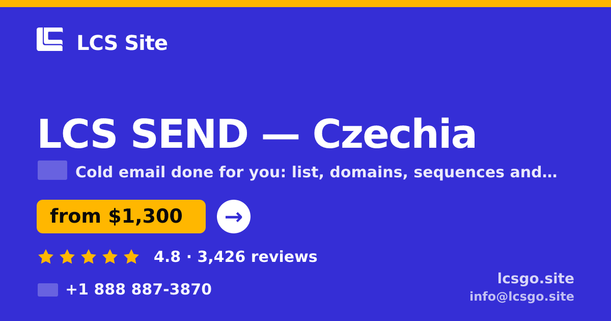 LCS SEND in Czechia — from $1,300/mo, rated 4.8/5 by 3426 clients. LCS Site.