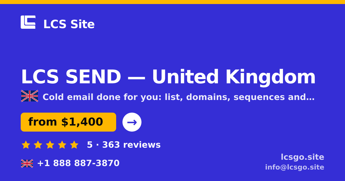 LCS SEND in United Kingdom — from $1,400/mo, rated 5/5 by 363 clients. LCS Site.