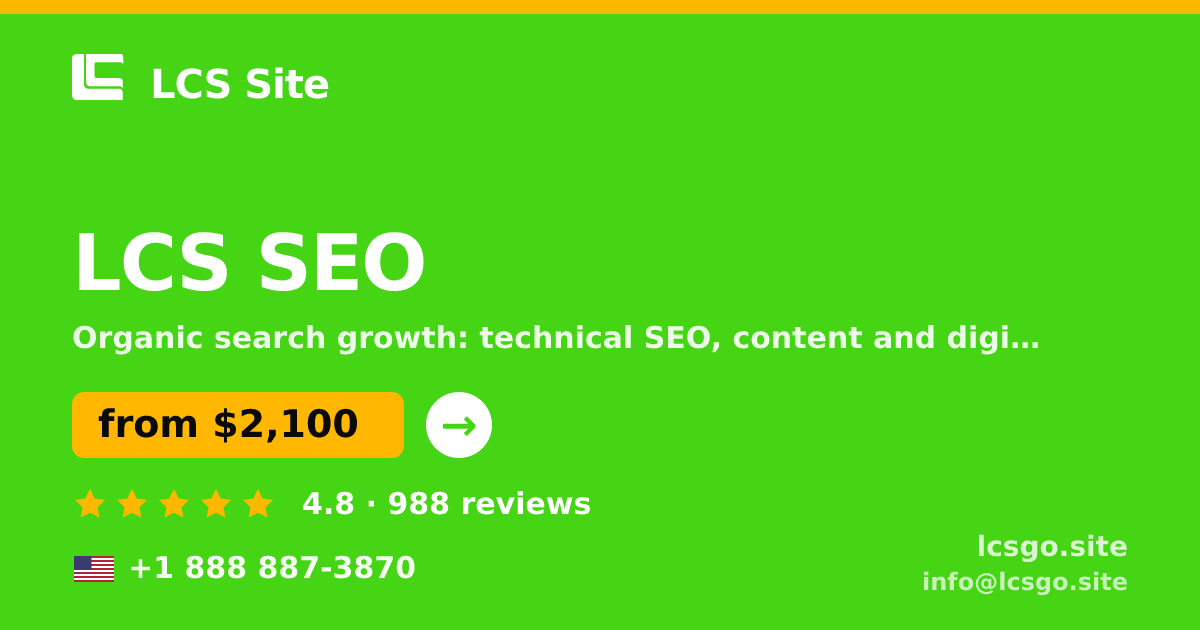 LCS SEO in the USA — from $2,100/mo, rated 4.8/5 by 988 clients. LCS Site.