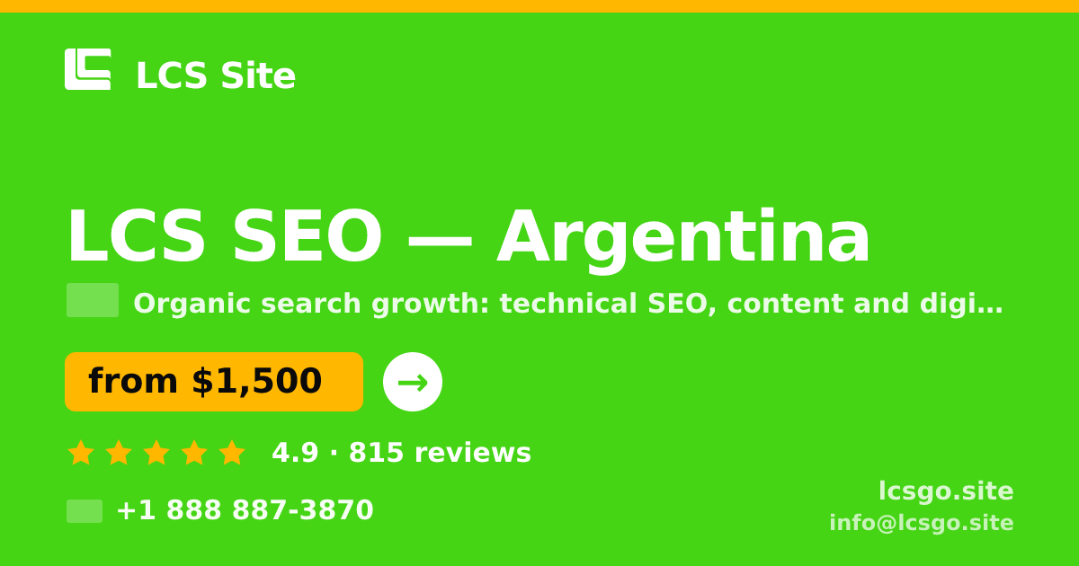 LCS SEO in Argentina — from $1,500/mo, rated 4.9/5 by 815 clients. LCS Site.
