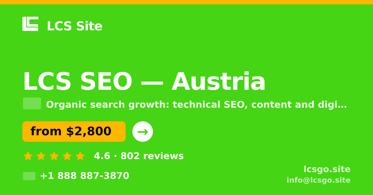 LCS SEO in Austria — from $2,800/mo, rated 4.6/5 by 802 clients. LCS Site.