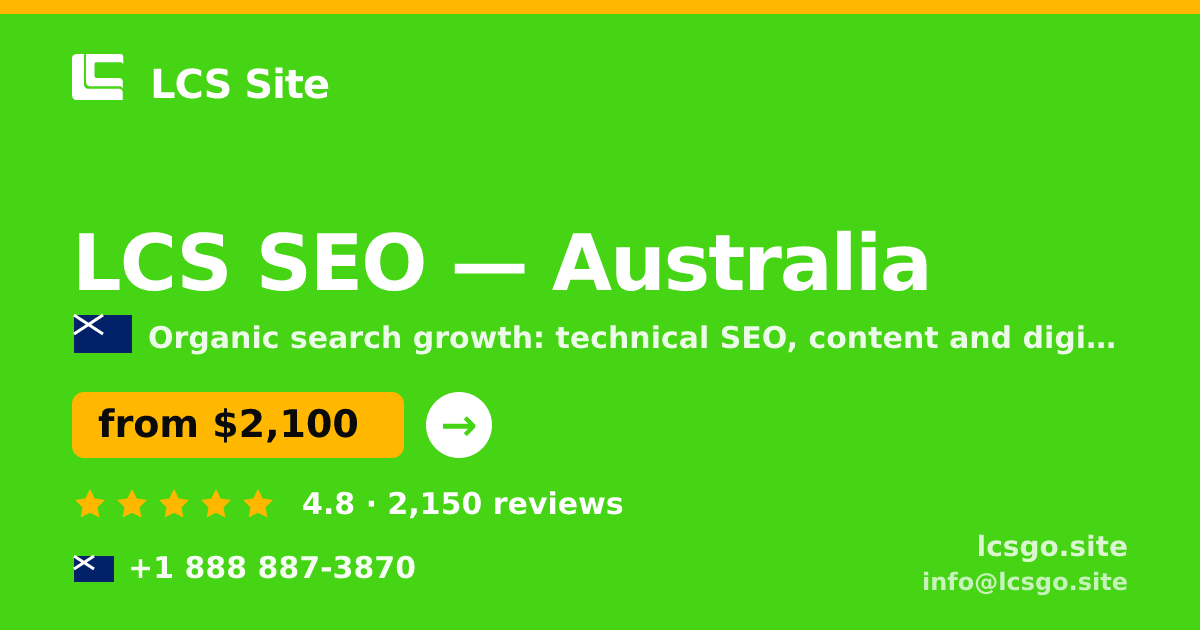 LCS SEO in Australia — from $2,100/mo, rated 4.8/5 by 2150 clients. LCS Site.