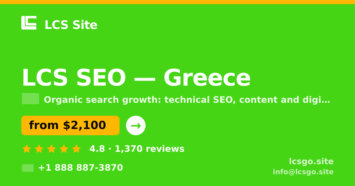 LCS SEO in Greece — from $2,100/mo, rated 4.8/5 by 1370 clients. LCS Site.